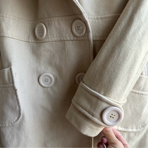 Tulle Ivory Wool Pea Coat - Picture 6 of 8